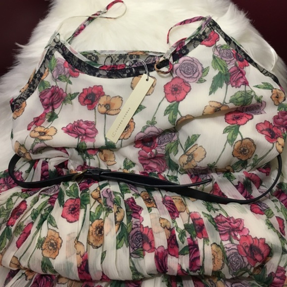 SOLD LC Lauren Conrad Dress Pleated Midi Sz XL - Picture 4 of 6